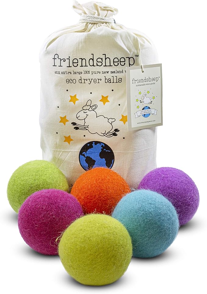 Friendsheep Wool Dryer Balls, Organic Reusable Fabric Softener Alternative by Friendsheep