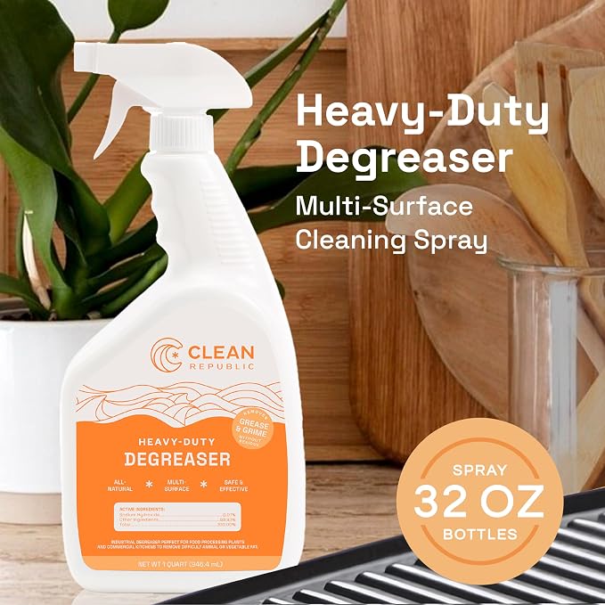 Clean Republic Heavy-Duty Degreaser, Stove Tops, and More, 32 Fluid Ounce Bottle - Image 2