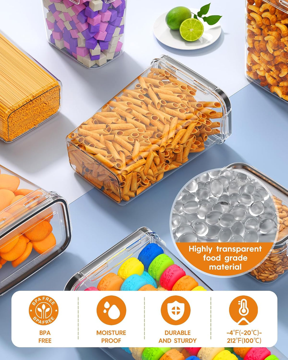 KEMETHY 30 PCS Airtight Food Storage Containers with Lids, Kitchen Pantry Org...