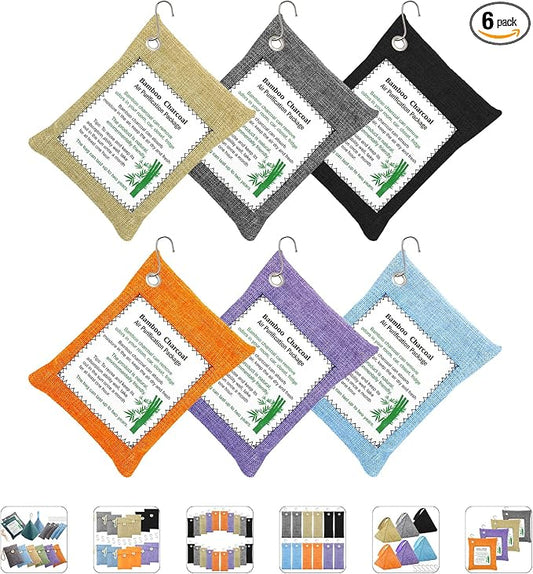Charcoal Air Purifying Bags 6 Pack×200g Bamboo Charcoal Bags Odor Absorber by MYBMHTNB