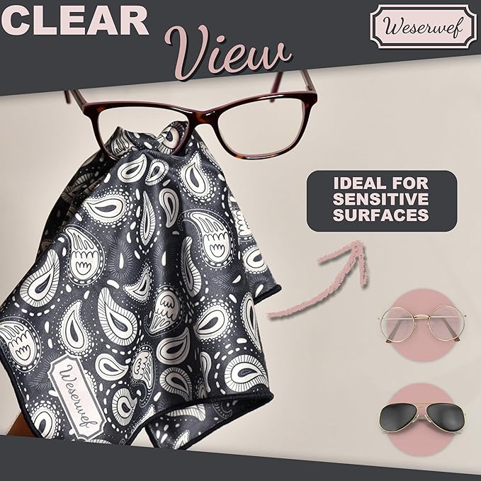 WESERWEF Design Microfiber Glasses Cleaning Cloth – Premium Cleaning Cloth - Image 6