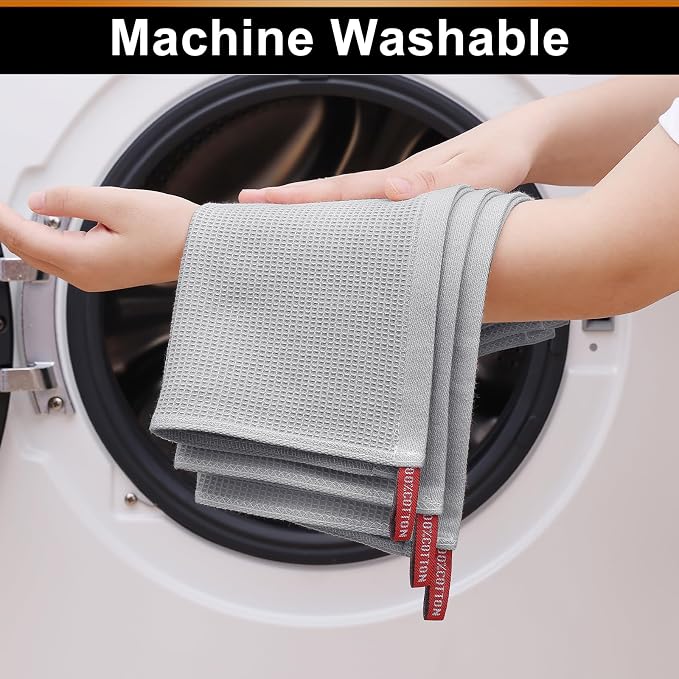 Homaxy 100% Cotton Waffle Weave Dish Cloths - Image 5