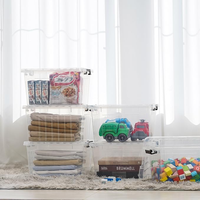 Citylife 22 QT Clear Plastic Storage Bins - Image 4