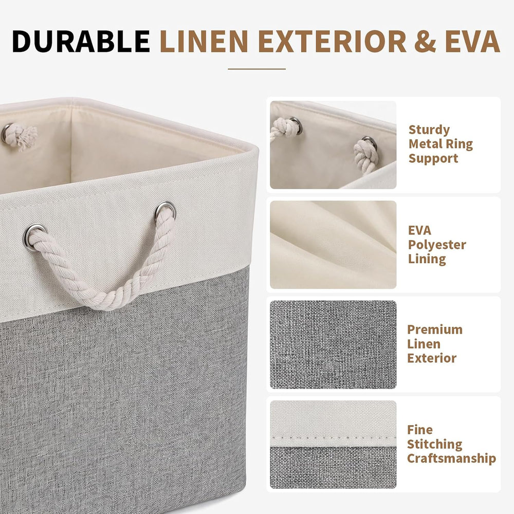 13×15×13 Inch Foldable Fabric Storage Basket with Handles