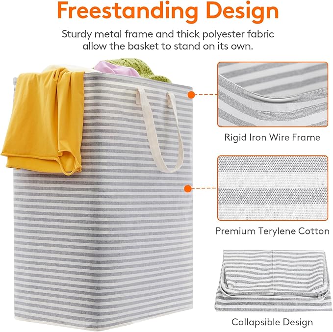 Lifewit 3 Pack Laundry Hamper Large Collapsible Laundry Baskets, Freestanding - Image 2
