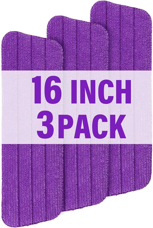 16.5 inch Mop Pads Refills, 3 Pack Microfiber Reusable Replacement Mop Pads by PANDAGRIP