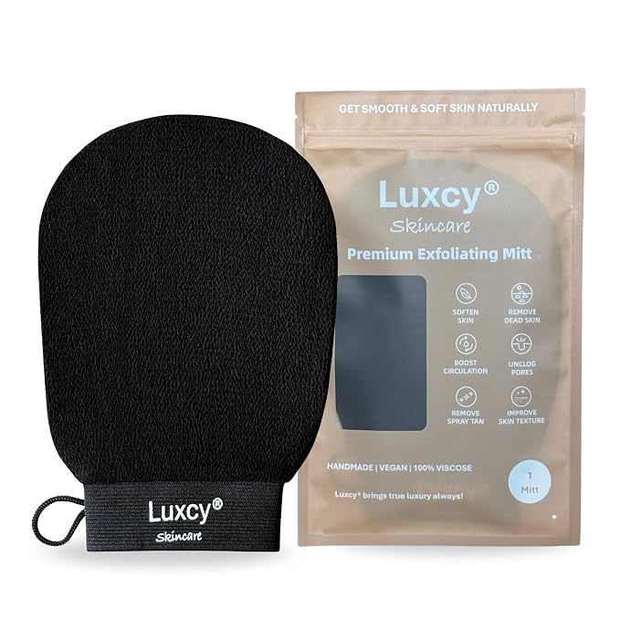 Premium Korean Exfoliating Mitt & Body Scrubber Glove, Viscose Fiber Dead Skin by Luxcy