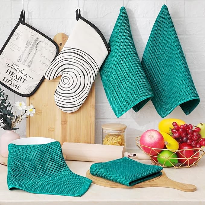 Homaxy 100% Cotton Waffle Weave Kitchen Dish Cloths, Ultra Soft Absorbent Quick - Image 6
