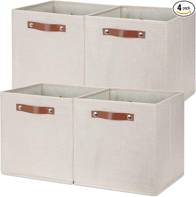 Temary Cube Storage Bins 12 Inch Storage Cubes 4PCs Fabric Organizer Bins Boxes by TEMARY