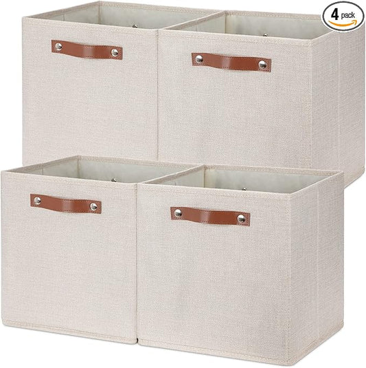 Temary Cube Storage Bins 12 Inch Storage Cubes 4PCs Fabric Organizer Bins Boxes by TEMARY
