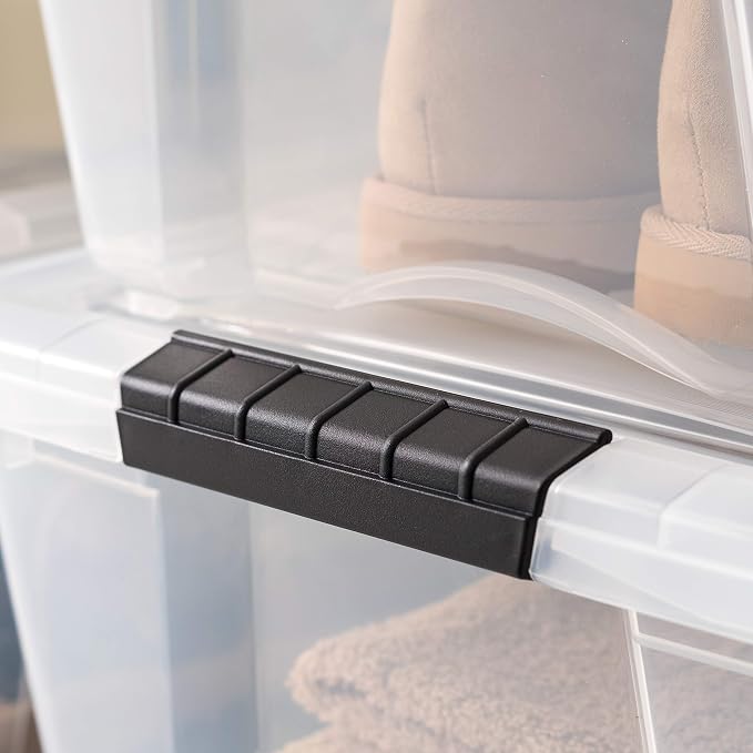 IRIS USA 32 Qt Stackable Plastic Storage Bins