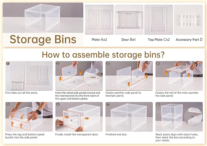 6 Pack Closet Organizers and Storage, Clothes Organizers and Storage, Plastic - Image 2