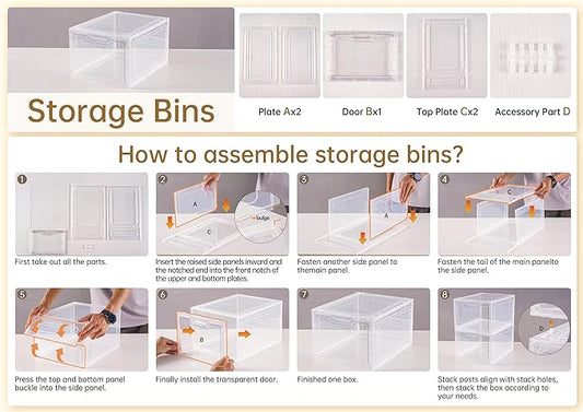 6 Pack Closet Organizers and Storage, Clothes Organizers and Storage, Plastic - Image 2