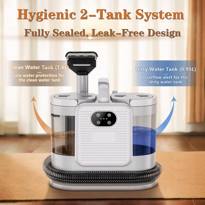 Portable Carpet and Upholstery Cleaner Machine, Deep Cleaning Carpet Shampooer - Image 5