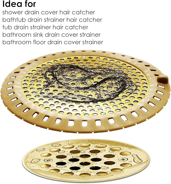 2PCS Hair Catcher Shower Drain/Strainer/Cover/Filter/Trap, Bathtub Drain Cover - Image 6