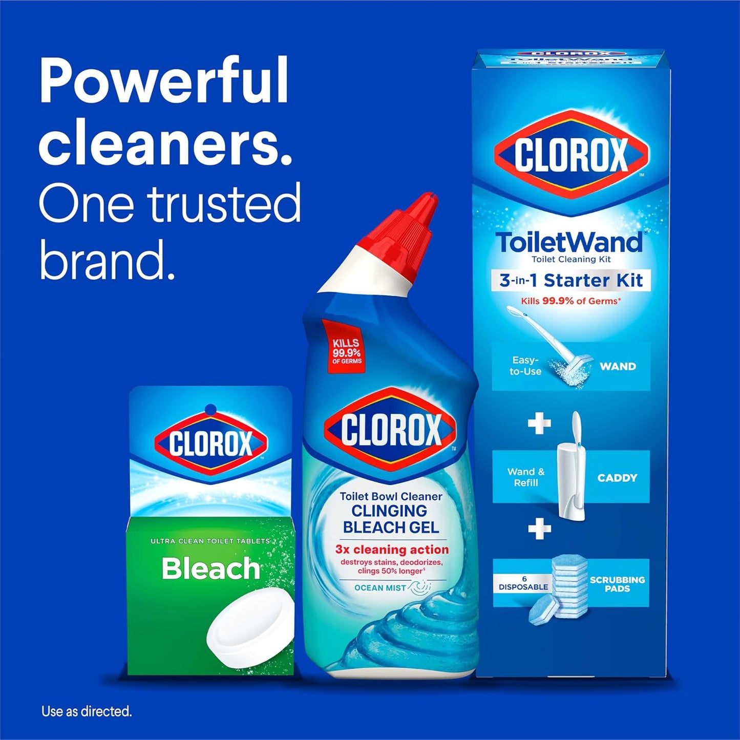 Clorox Toilet Bowl Cleaner Clinging Bleach Gel, Ocean Mist, 24 Fluid Ounces (Package May Vary)