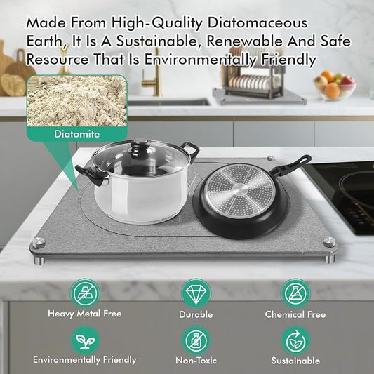 Stone Drying Mat For Kitchen Counter Superb Absorbent Diatomaceous Earth Mats - Image 2