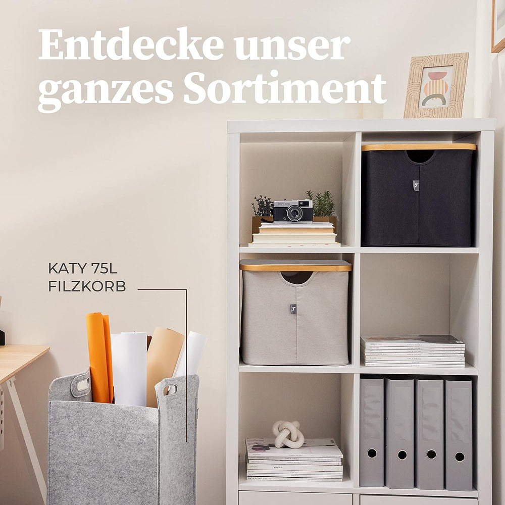Hennez 40L Storage Basket For IKEA Kallax - Foldable Small Basket for Laundry...