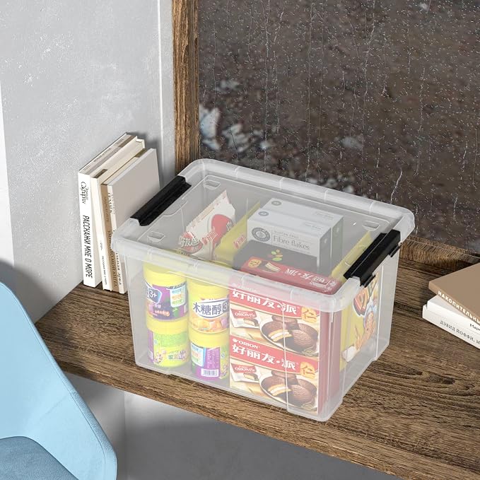 Zopnny 24 Quart Clear Plastic Storage Bin - Image 7