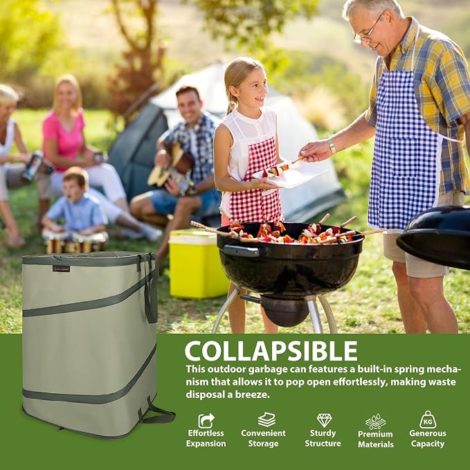 YUDI & GARDEN 46 Gallon Square Collapsible Yard Waste Containers｜Collapsible - Image 5