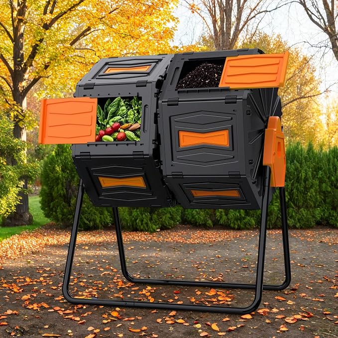 Compost Bin Outdoor, 45 Gallon / 170L Composter Tumbler, 360° Rotating Compost by AACULPET