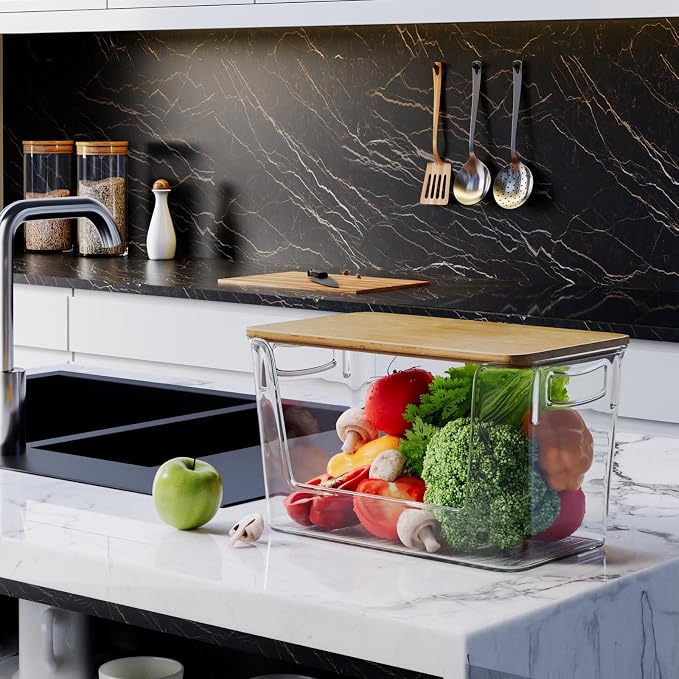 Pantry Organizers Storage, 2 Pack Stackable Kitchen Counter Bins - Image 8