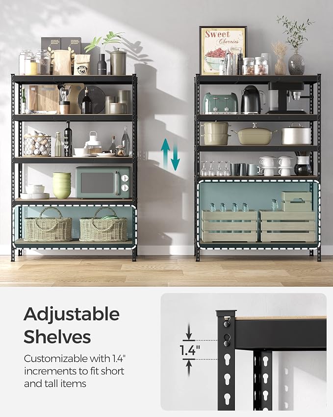SONGMICS 5-Tier Storage Shelves, Load 2310 lb, Boltless Assembly, Adjustable - Image 5