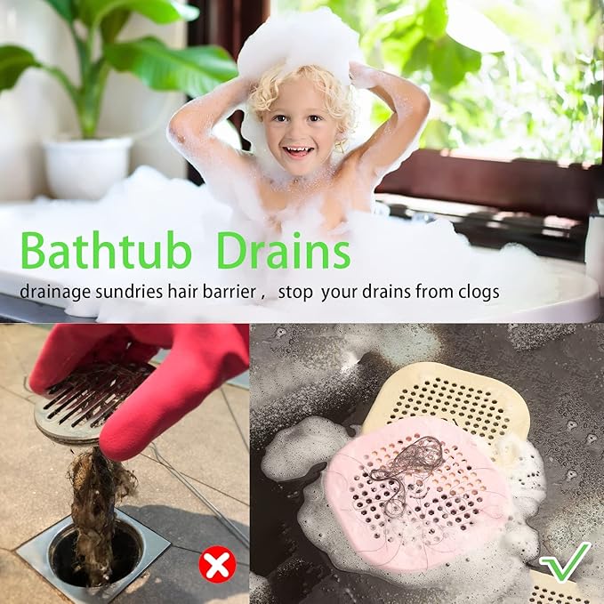 2 Pack Drain Hair Catcher Silicone Drain Protector Hair Stopper - Image 2