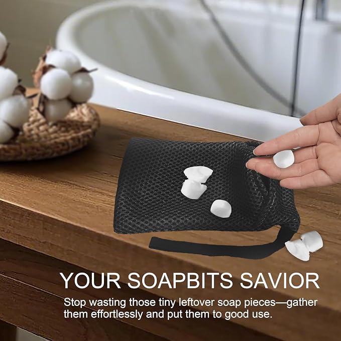2 Pack Soap Bag Gentle Roughness, Bar Soap Pouch Saver Pocket, Body Scrubber - Image 4