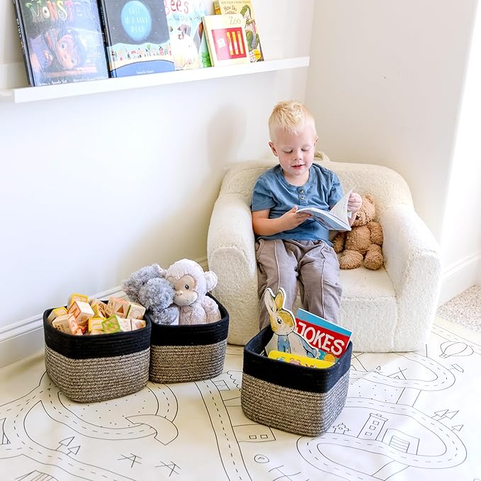 NaturalCozy Storage Cubes 9”x9”x7”Cotton Rope Woven Baskets - Image 4