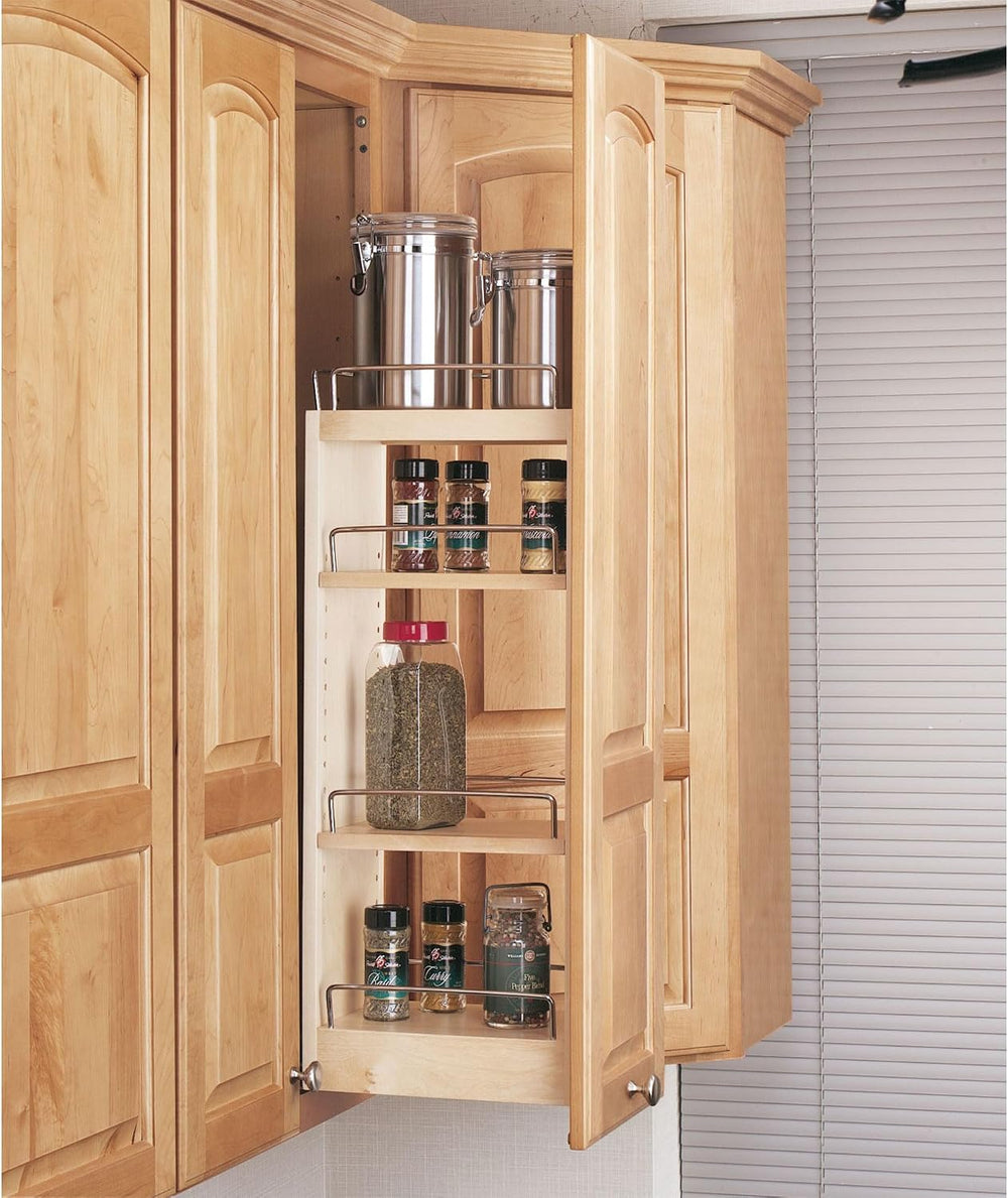Rev-A-Shelf 8" Pullout Storage Organizer for Wall Kitchen Cabinets, Slid...