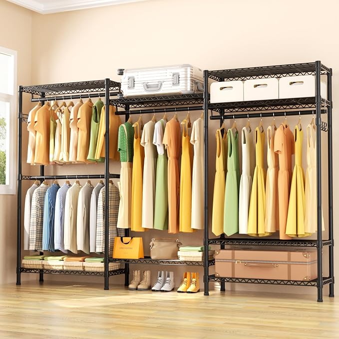 Heavy Duty Garment Rack Large Clothes Rack, Freestanding Closet Portable - Image 7
