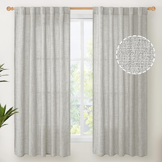 YoungsTex Linen Curtains 63 Inch Length by YoungsTex