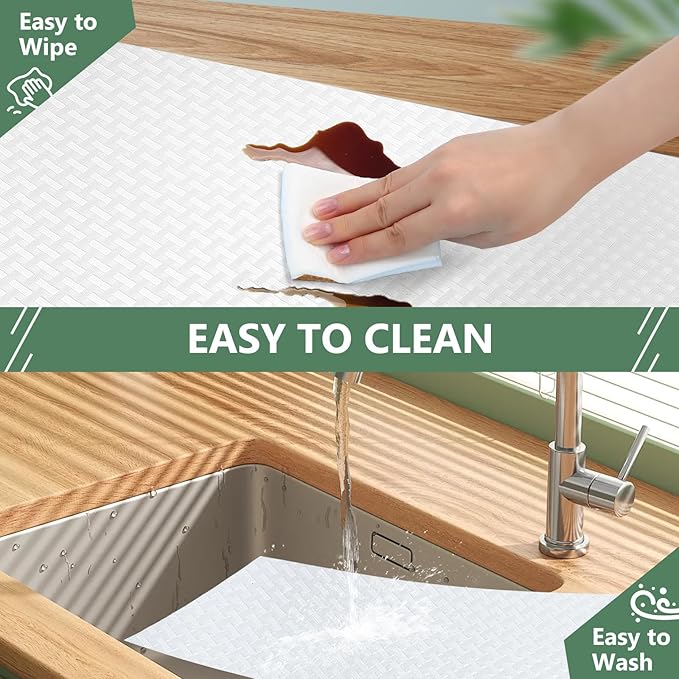 Shelf Liners, Non-Adhesive Drawer Liner, Waterproof & Oil-Proof Kitchen Cabinet - Image 5