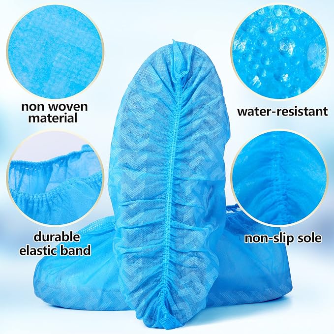 Zhanmai 300 Pack Disposable Shoe Covers Non Slip Disposable Large Foot Booties - Image 3