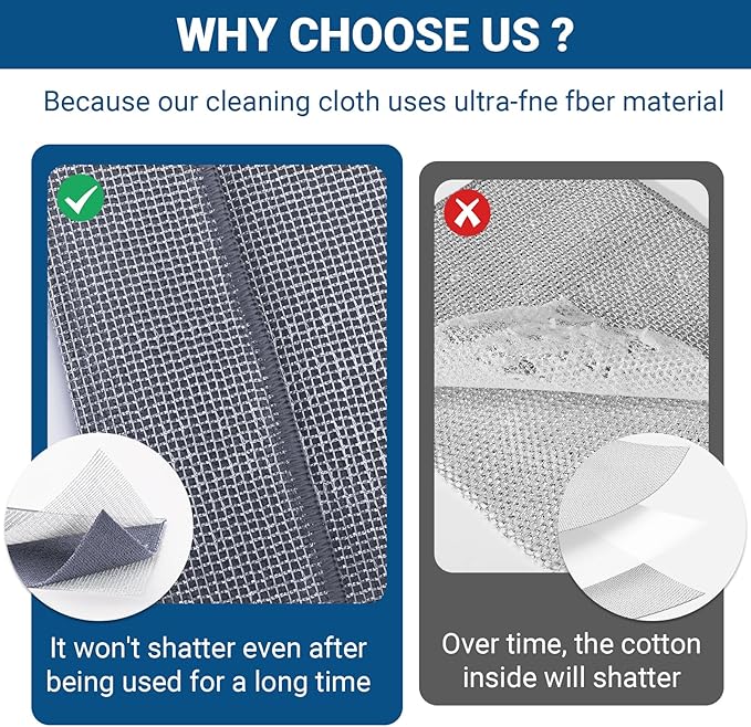 10 Pcs New Upgrade 3-Layer Non Scratch Wire Dishcloth, Wire Dishwashing Rag - Image 6