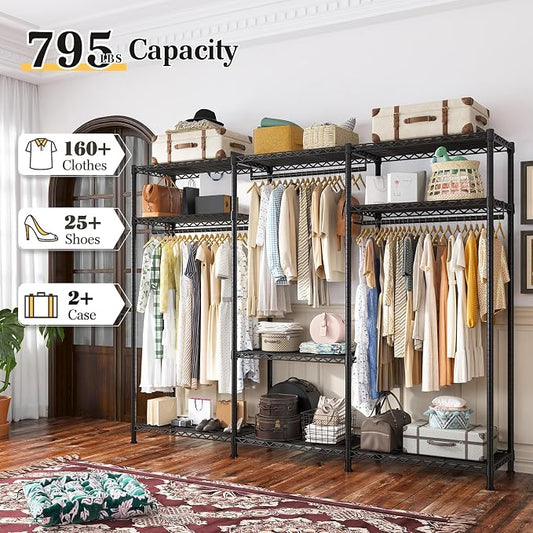 Raybee Clothes Rack Heavy Duty Load 795LBS Portable Clothing Racks - Image 2