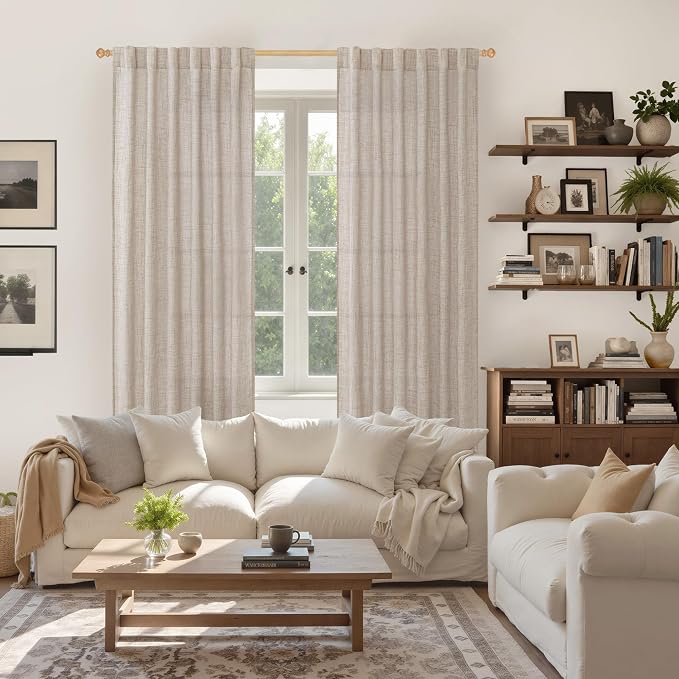 YoungsTex 84 Inch Length Linen Curtains - Image 2