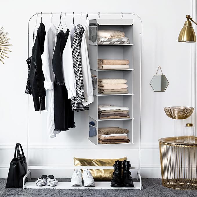 Simple Houseware 5 Shelf Hanging Closet Organizer - Image 5