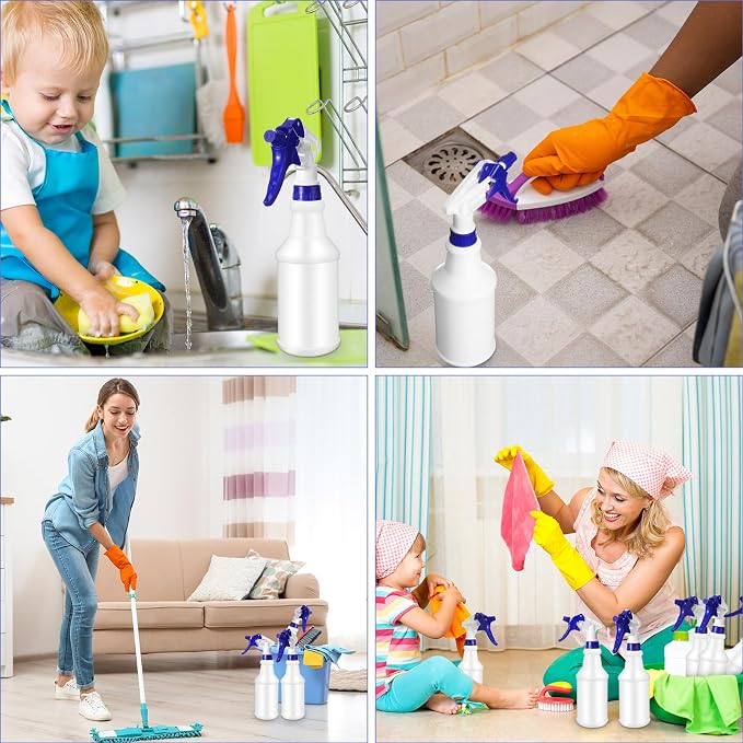 Eccliy 12 Pcs 16 Oz Plastic Spray Bottle, Adjustable Empty Reusable Sprayer - Image 5