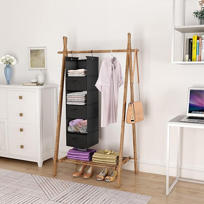 MAX Houser 6 Tier Shelf Hanging Closet Organizer, Closet Hanging Shelf - Image 2