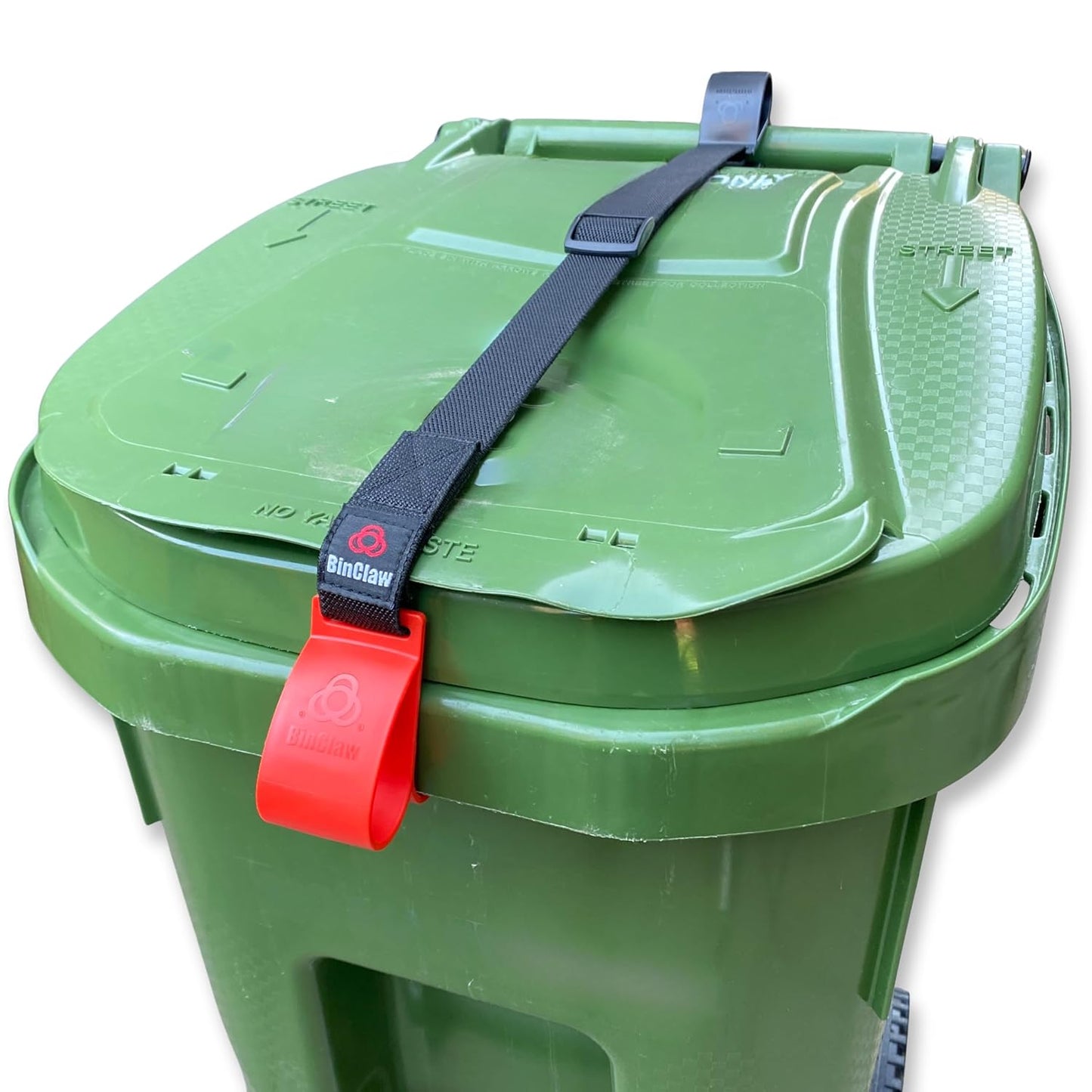 MAX Heavy Duty Trash Can Lock – Raccoon Proof Garbage Bin Lid Lock, Animal Resistant, Extreme Weather Polycarbonate, One-Hand Easy Use, No Drill Strap – Lock ONLY (Bin Not Included)