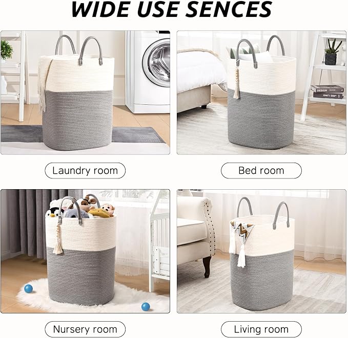Woven Laundry Basket for Clothes, 100L Large Rectangle Laundry Hampers - Image 7
