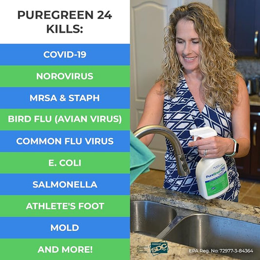 PureGreen24 Safe & Effective Disinfectant. Kills Deadly Germs including RSV - Image 2