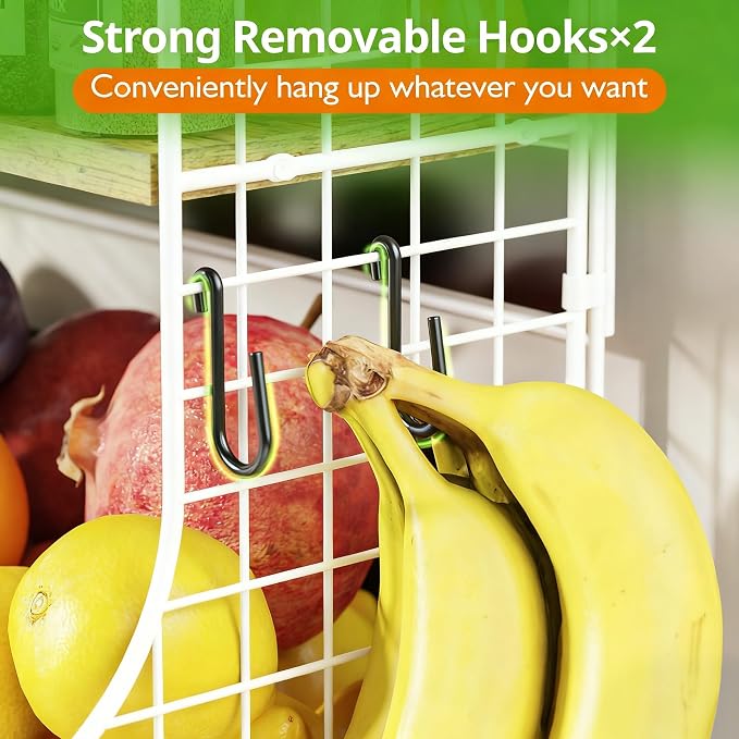 Magnetic Shelf for Fridge with Wood Lid, Fruit Potato and Onion Storage Bins - Image 6
