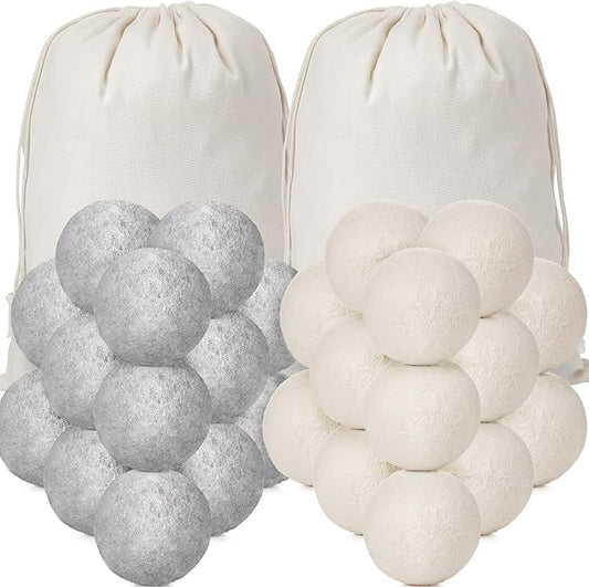 Roowest 56 Pieces Wool Dryer Balls Set 54 Reusable Wool Balls by Roowest