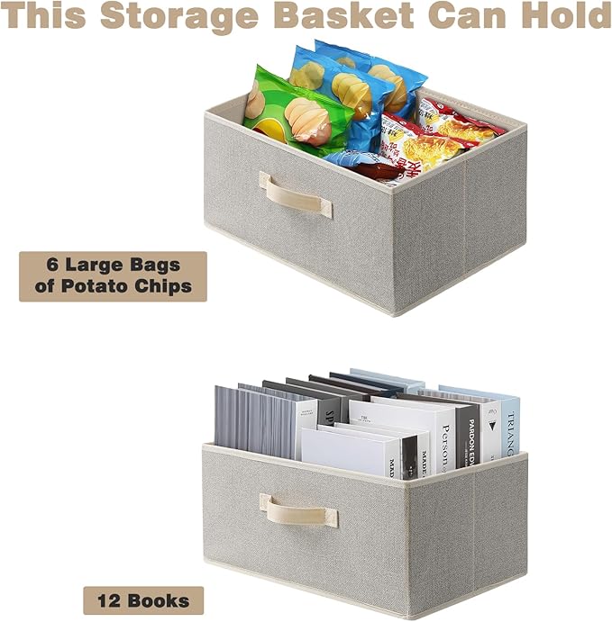 Storage Baskets, 15.7-Inch Woven Fabric Bins, Storage Cubes - Image 3