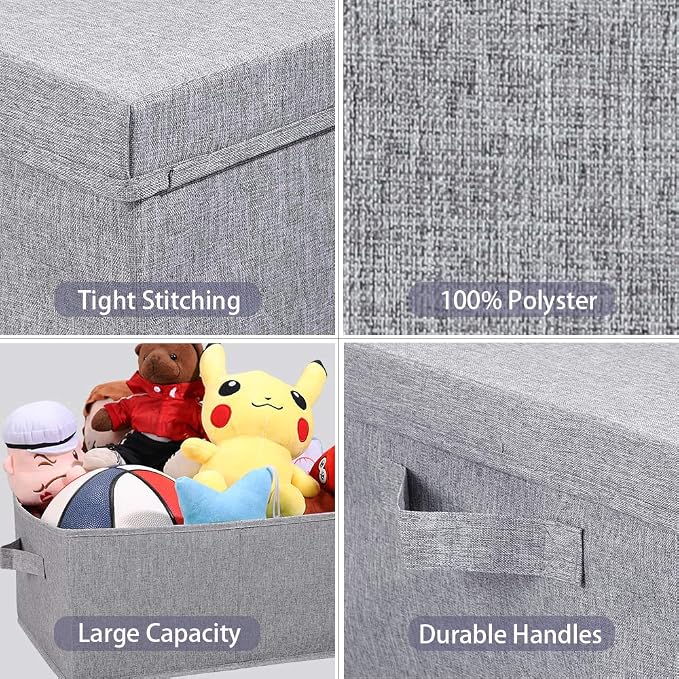 HOONEX Linen Foldable Storage Bins - Image 4