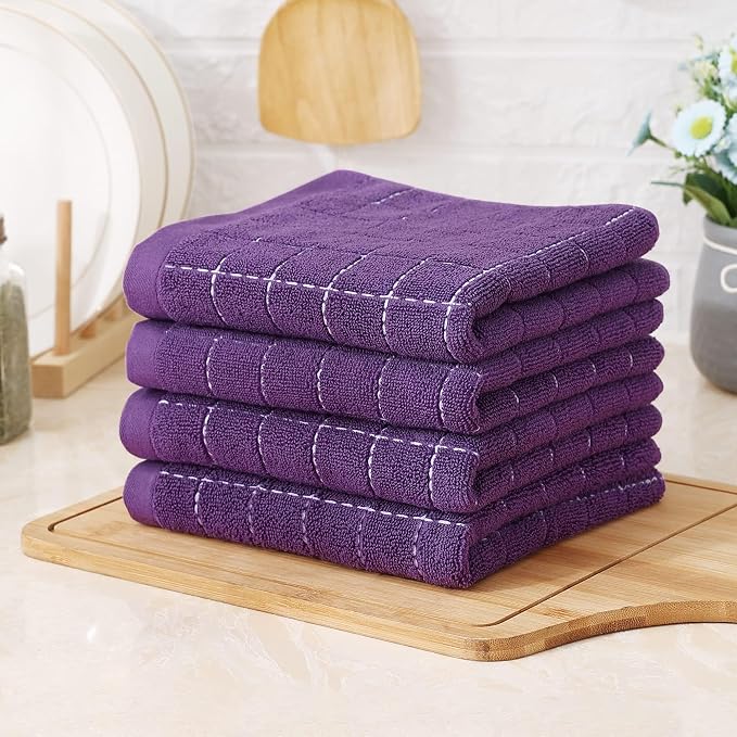 Homaxy 100% Cotton Terry Kitchen Towels, Checkered Designed, Soft and Super - Image 8