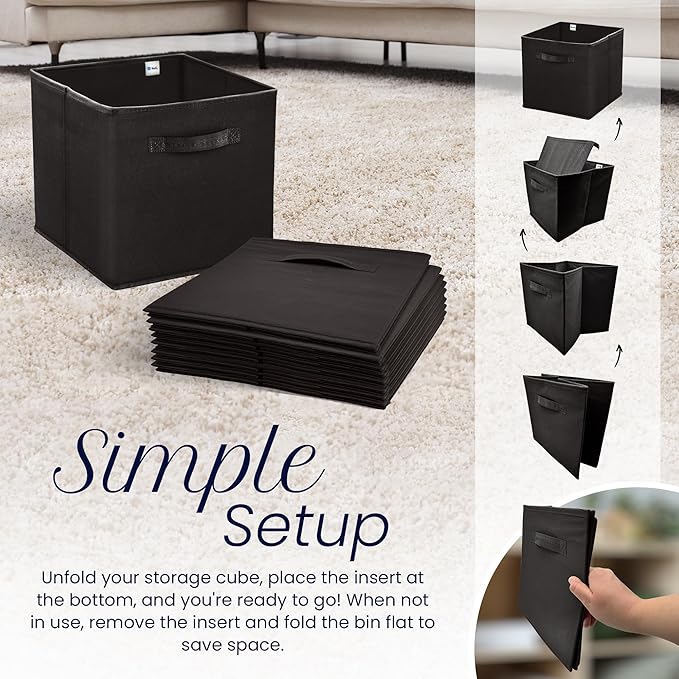 Reli. 11 Inch Cube Storage Bins | Cube Organizer Bins | 11x11 Fabric Storage - Image 4